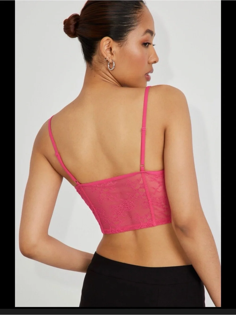 Garage Hot Pink Lace Front-Closure Bralette